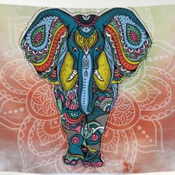 Tenture éléphant hippie bohème avec mandala